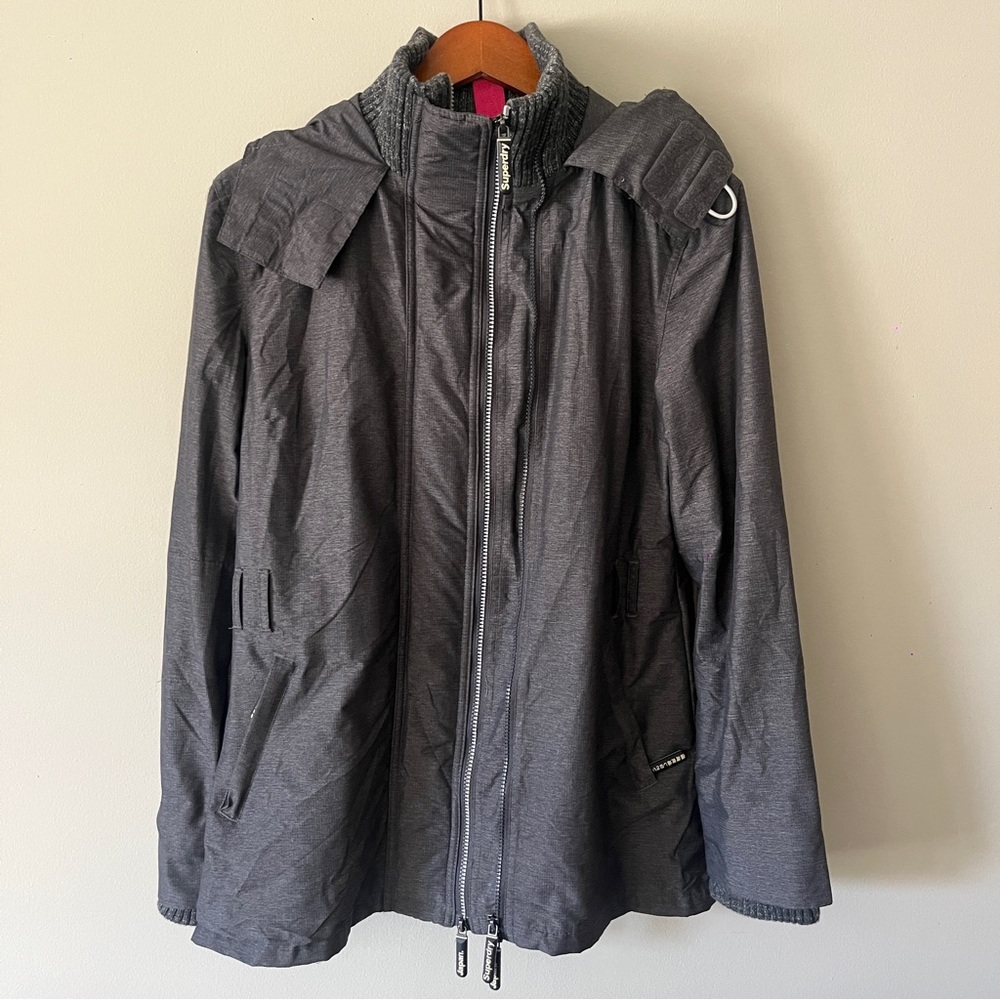 Superdry Charcoal Windmac Jacket (Missing Belt!) - image 1